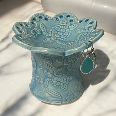 Oops Jewelry Pedestal Teal Blue