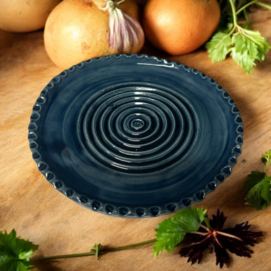 Garlic Grater Blue Decorative Edge