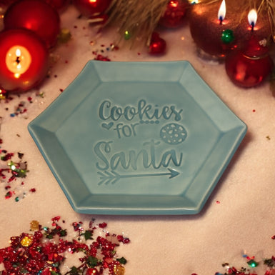 Cookies for Santa Plate Teal