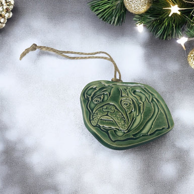 Green Bulldog ornament 3