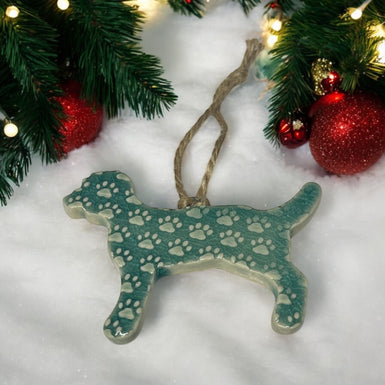 Dog ornament teal