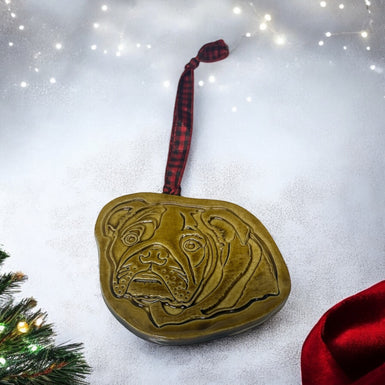 Bulldog Ornament Amber