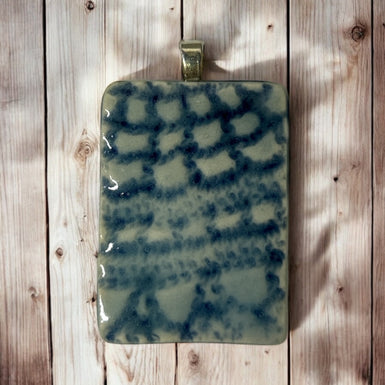 Blue Lace Rectangle Pendant