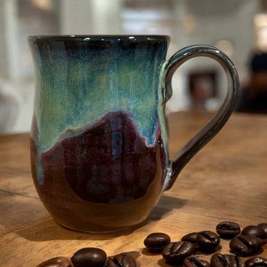 Purple and Teal Drippy Mug